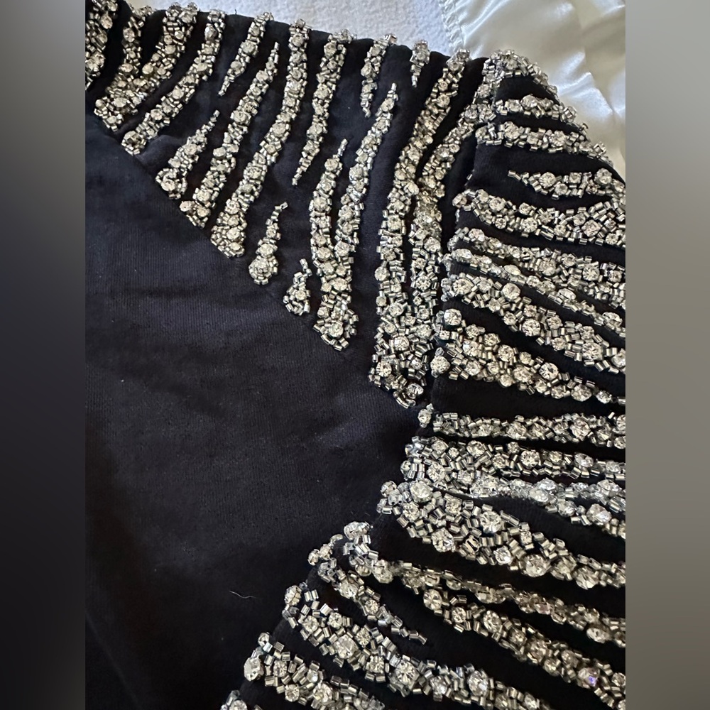 Retrofete Isa Black and Silver Sequin Women's Hoodie Top - Picture 10 of 14